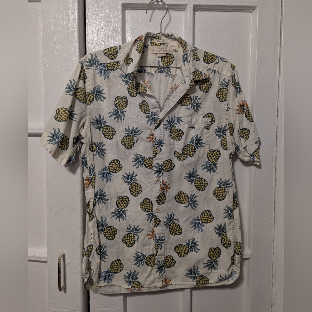 Pineapple Print Men's Shirt H&M